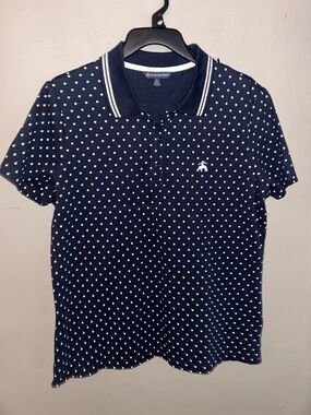 Brooks Brothers Shirt - navy/white polka dot w/chest logo